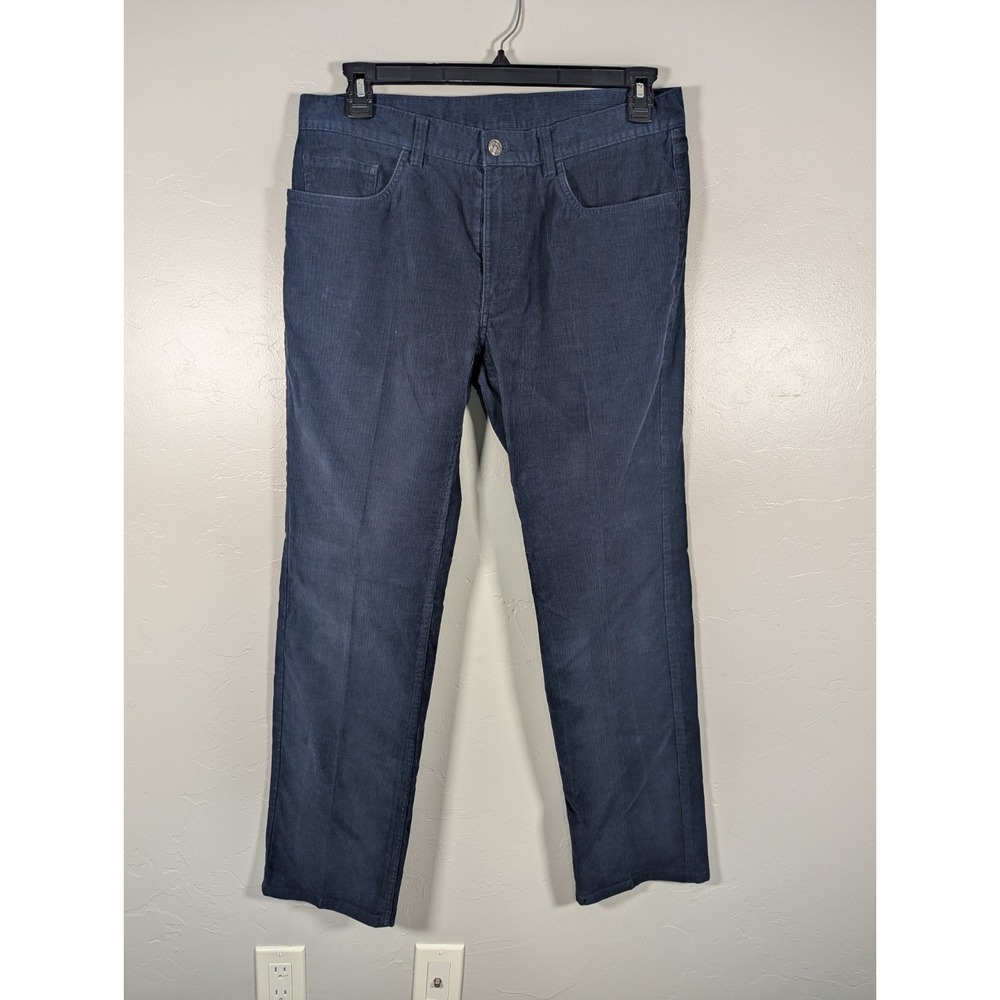 Brooks Brothers Mens Navy Blue Corduroy Pants 34x30 Stretch Straight Leg